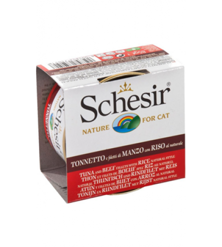 SCHESIR GATO ATUM COM FILETE DE CARNE E ARROZ AO NATURAL 85GR